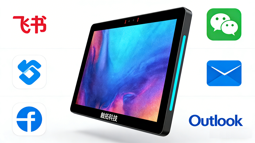 告别重复采购！触拓智能电子门牌，会议预约+人员去向一键切换 ​(图1)