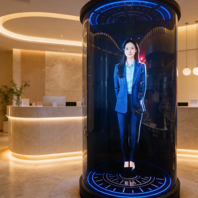 75 寸数字人全息仓|裸眼 3D 悬浮成像一体机