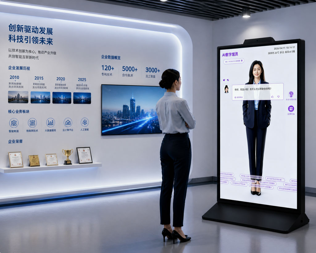 触拓科技 | CHUTO AI 数字人全面屏：企业展厅的智能展示新选择(图1)