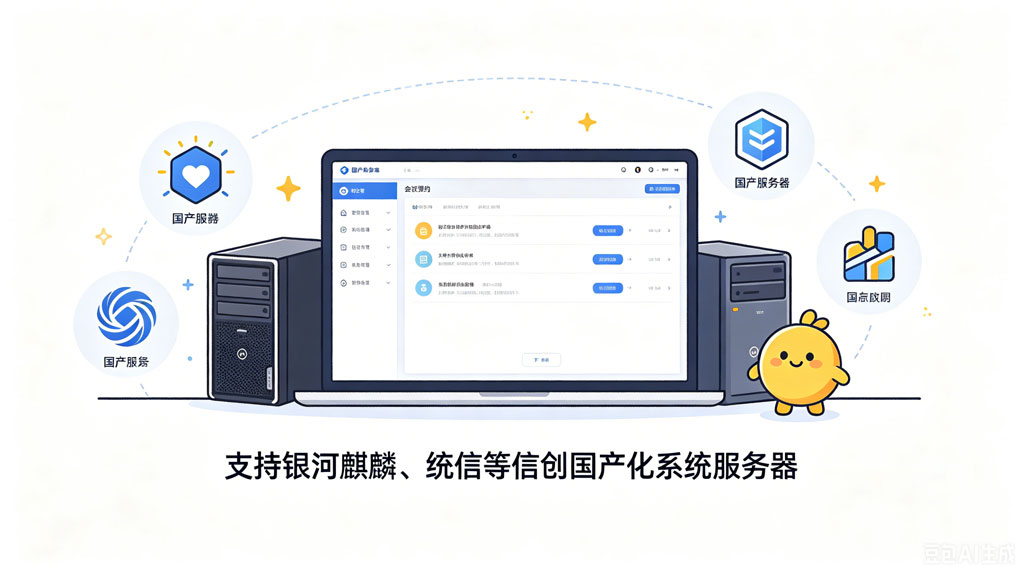 触拓科技 | 会议预约屏信创国产化服务器深度适配(图1)